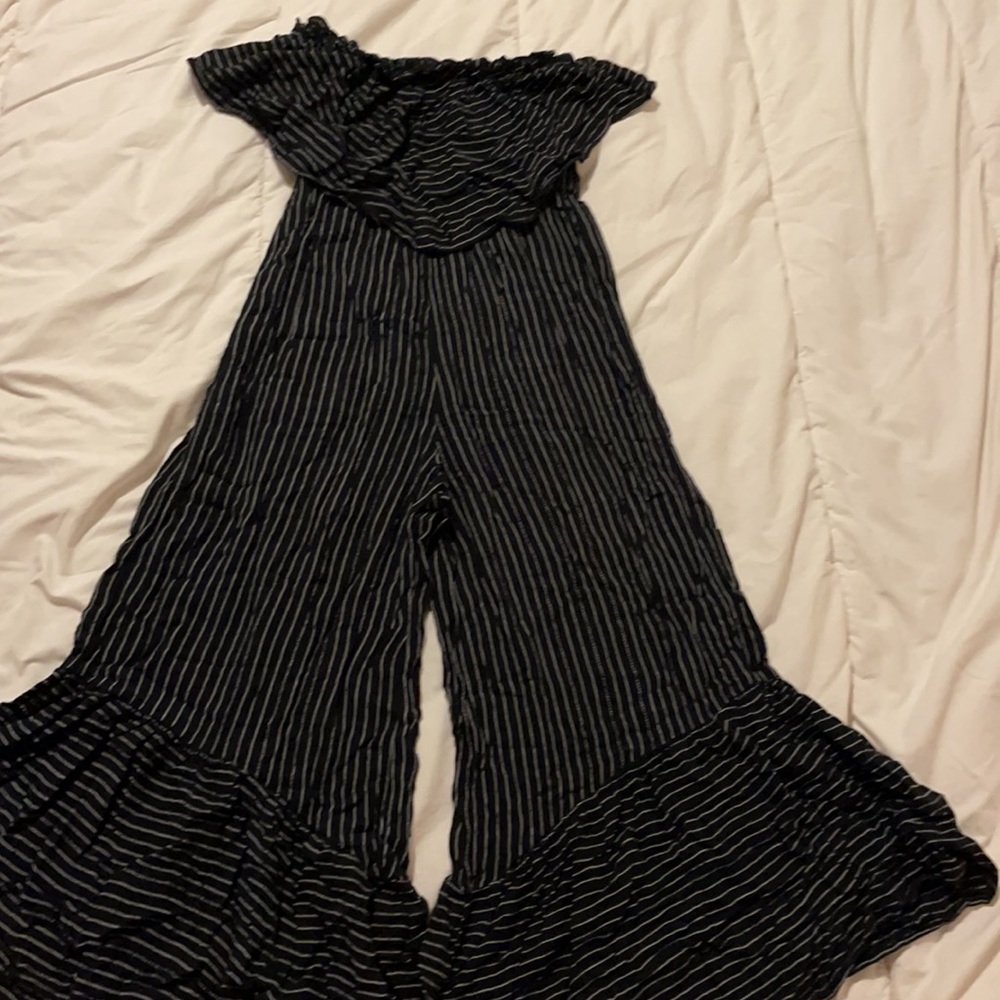 1 black and white jumpsuit